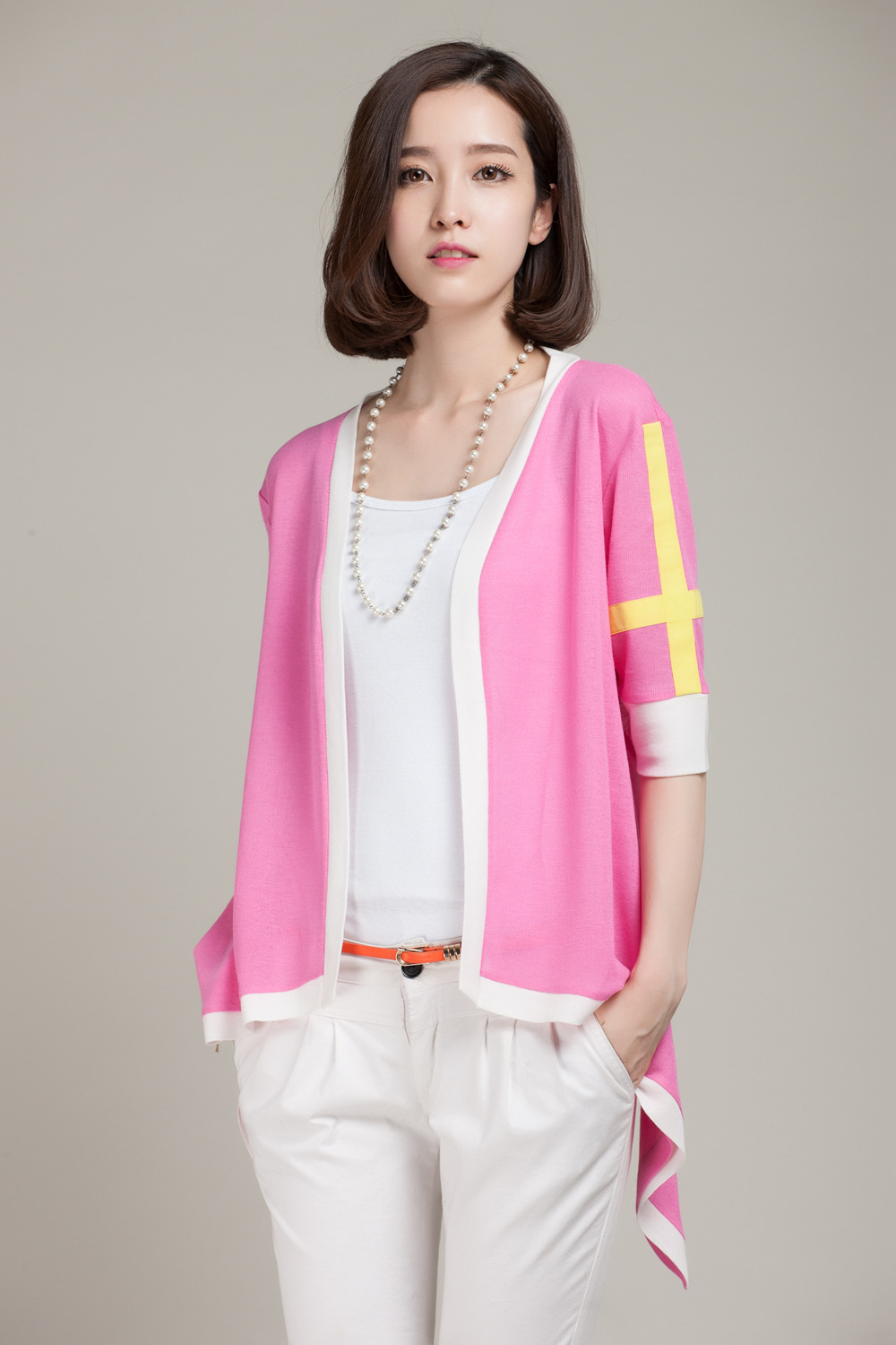 2014夏装新品欧版大款外套女士上衣百搭针织开衫