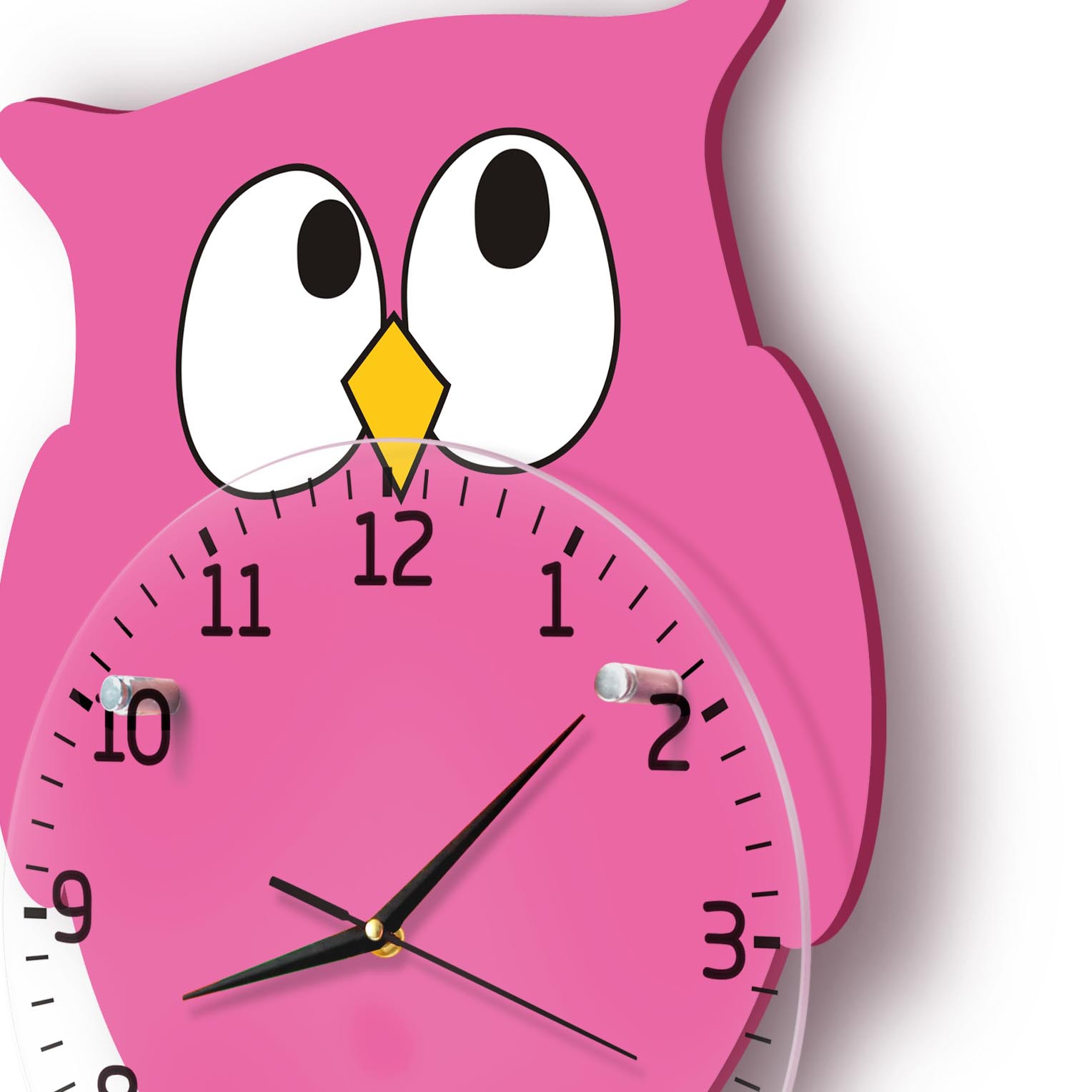 静音创意木制猫头鹰挂钟儿童卡通钟表时尚创意时钟客厅卧室挂表