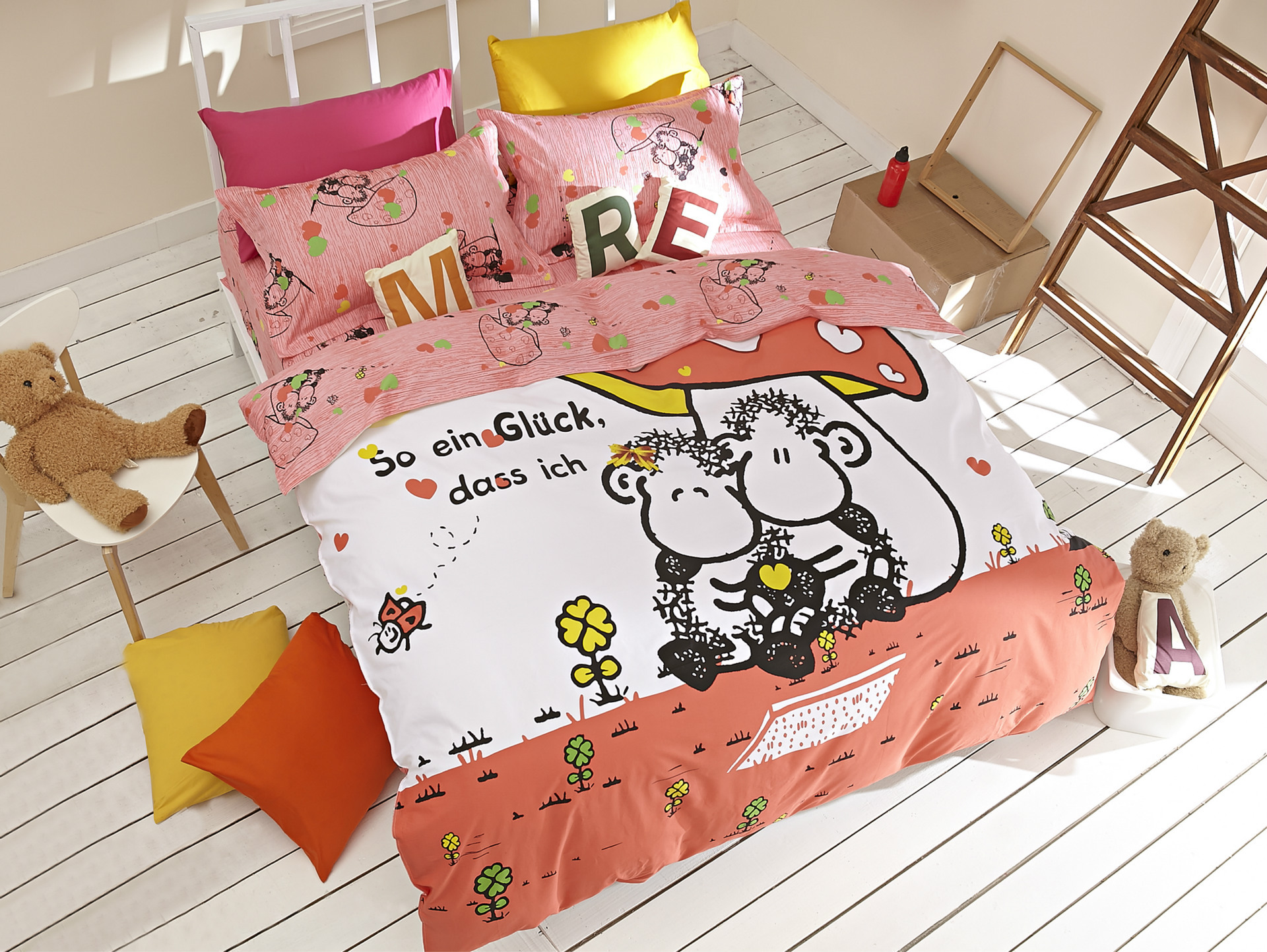 新款秋冬蒙奇奇卡通纯棉四件套活性高支高密床上用品家纺特价直销