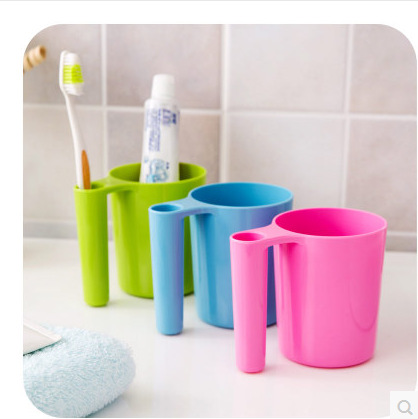 创意糖果色 塑料牙缸牙刷架带漱口杯架 卫浴洗漱杯套装-4色91