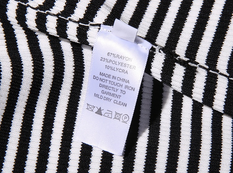 2015欧美大牌女装新款 条纹 拼接 v领 包臀针织连衣裙 140321