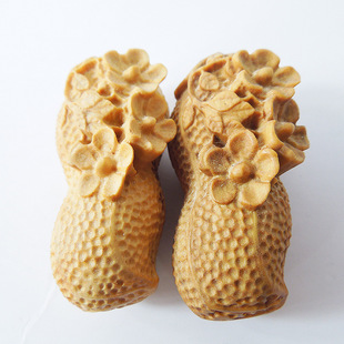 手工木雕工艺品 花生小把件 精品车饰工艺品 黄杨木雕摆件 新款
