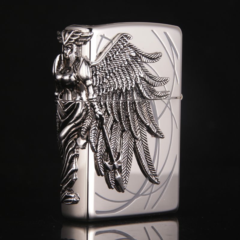 原装zippo打火机正品 三面立体徽章之亚马逊女战士 银色女神2420