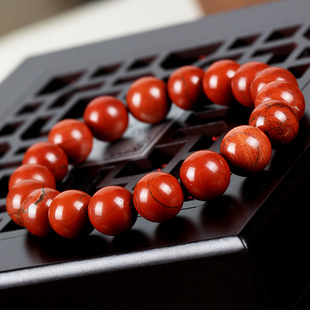 批发天然鸡肝红石手链藏红玛瑙石辟邪纳财男女士手串饰品一件代发