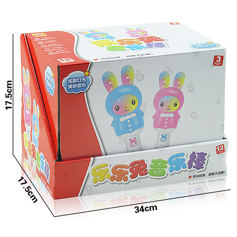 热销新品儿童早教音乐棒 乐乐兔灯光音乐摇摇棒 益智玩具批发