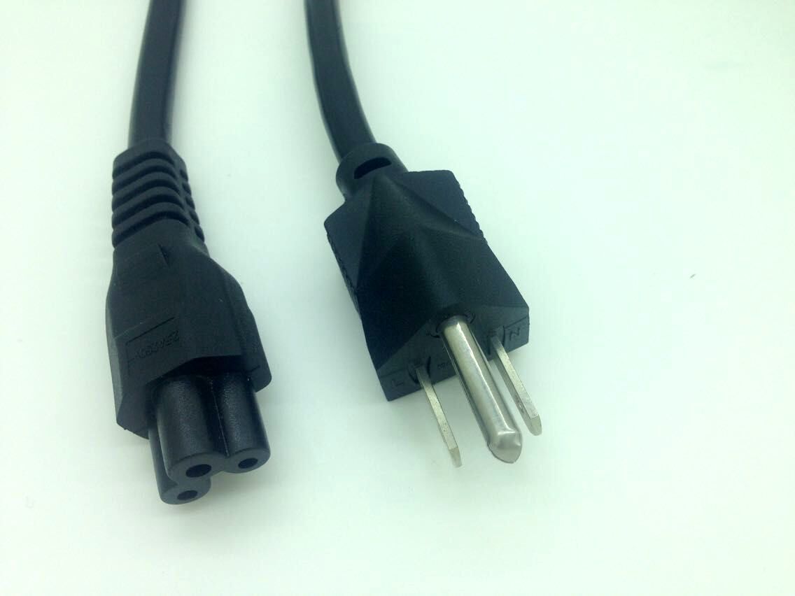 厂家直销全铜美式三插三孔梅花尾笔记本ac电源插头线1.8米0.75