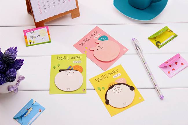 便利贴女孩卡通造型办公便签贴 创意备忘记事贴 居家便条贴