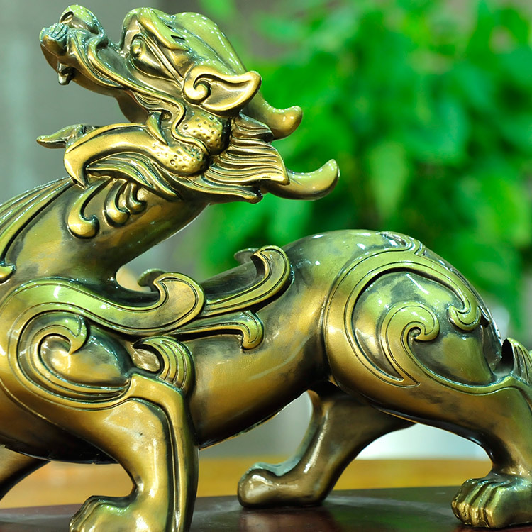 红铜貔貅麒麟招财纳财摆件办公室用品创意婚庆精品现代家居摆设