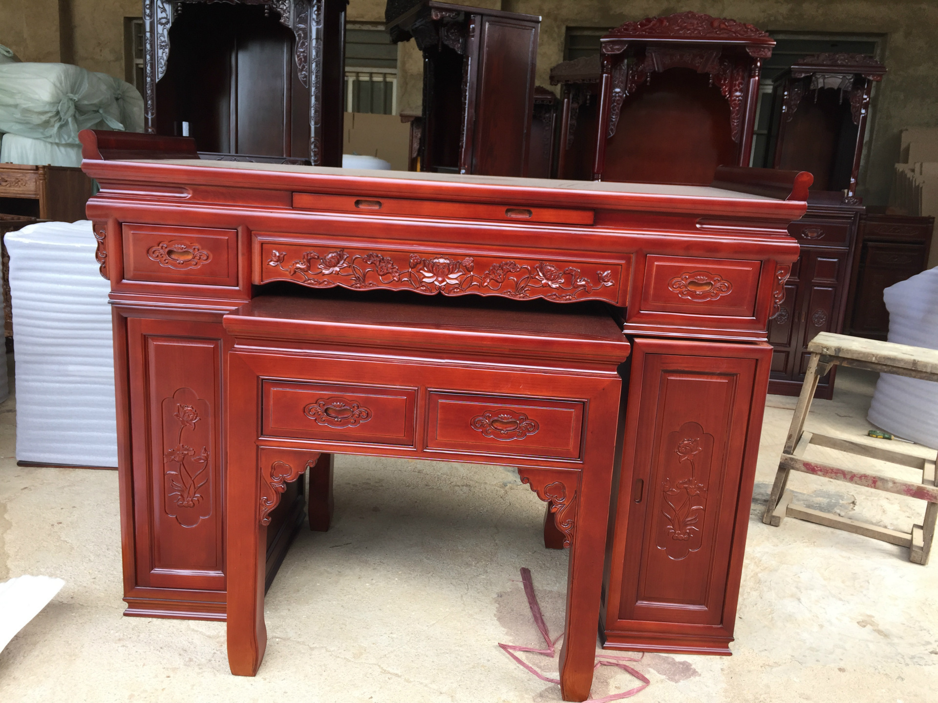 宗汉桌 明式供桌 家用神楼 佛龛 供桌 案桌 实木神台