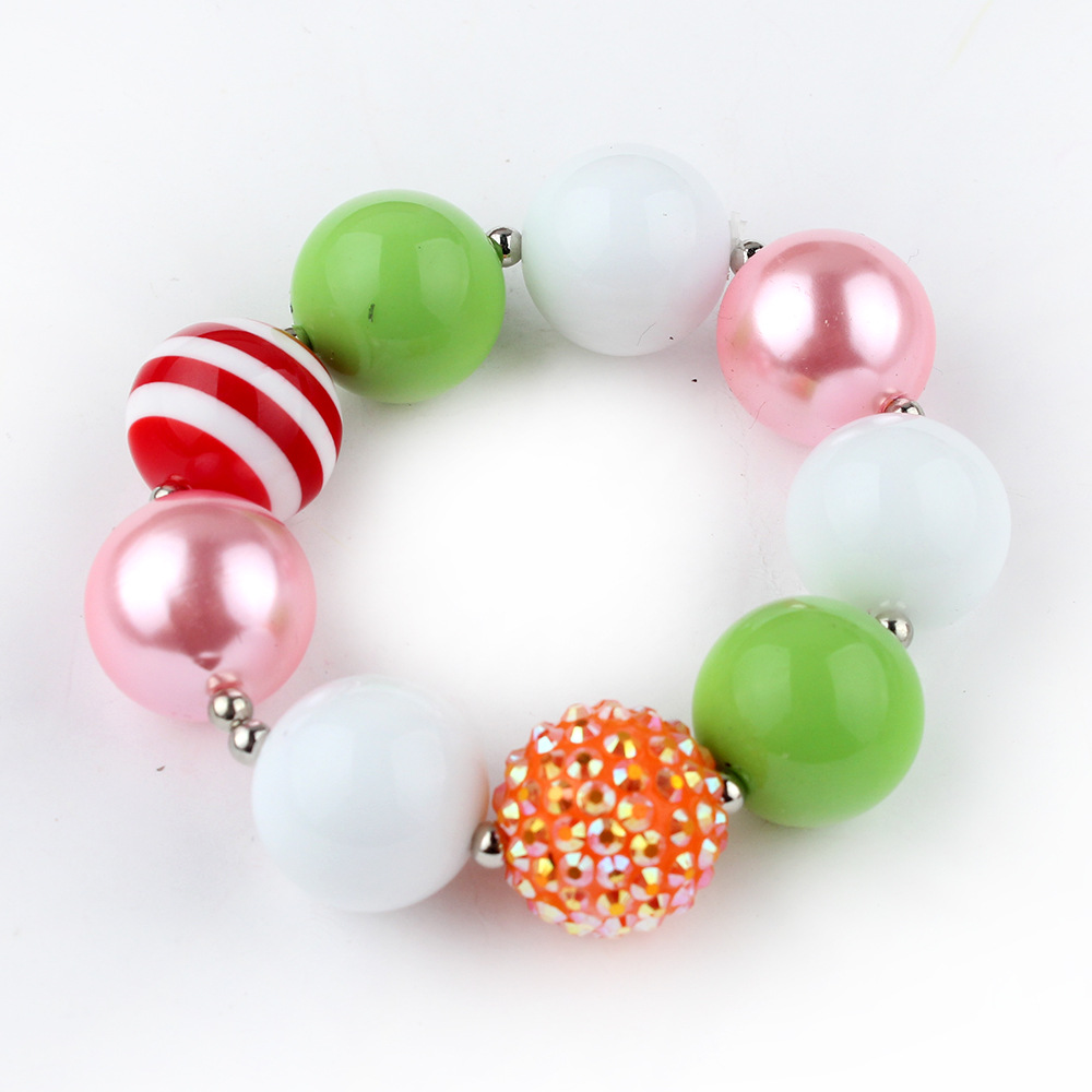 彩色儿童串珠弹力手链 bubblegum bracelet 速卖通饰品货源