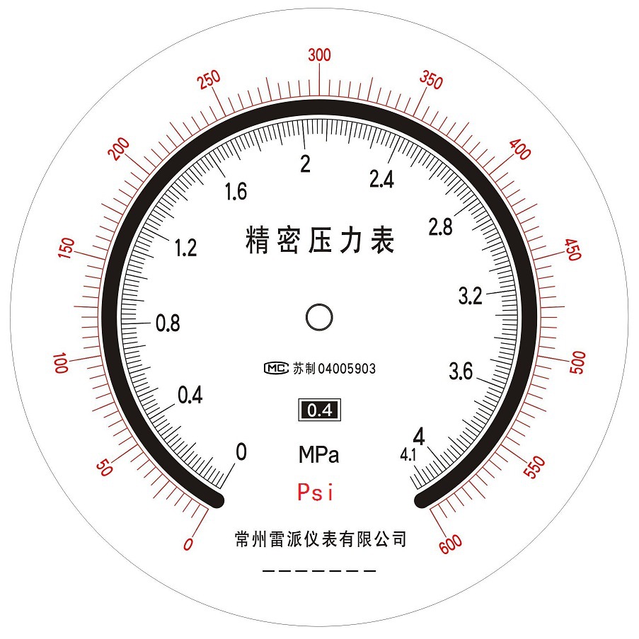精密压力表,0.25级,25mpa, 表盘150, 螺纹m20*1.5, 径向