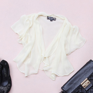 2015夏季新款真丝小披肩丝质飘逸薄款坎肩小外套桑蚕丝开衫防晒衣