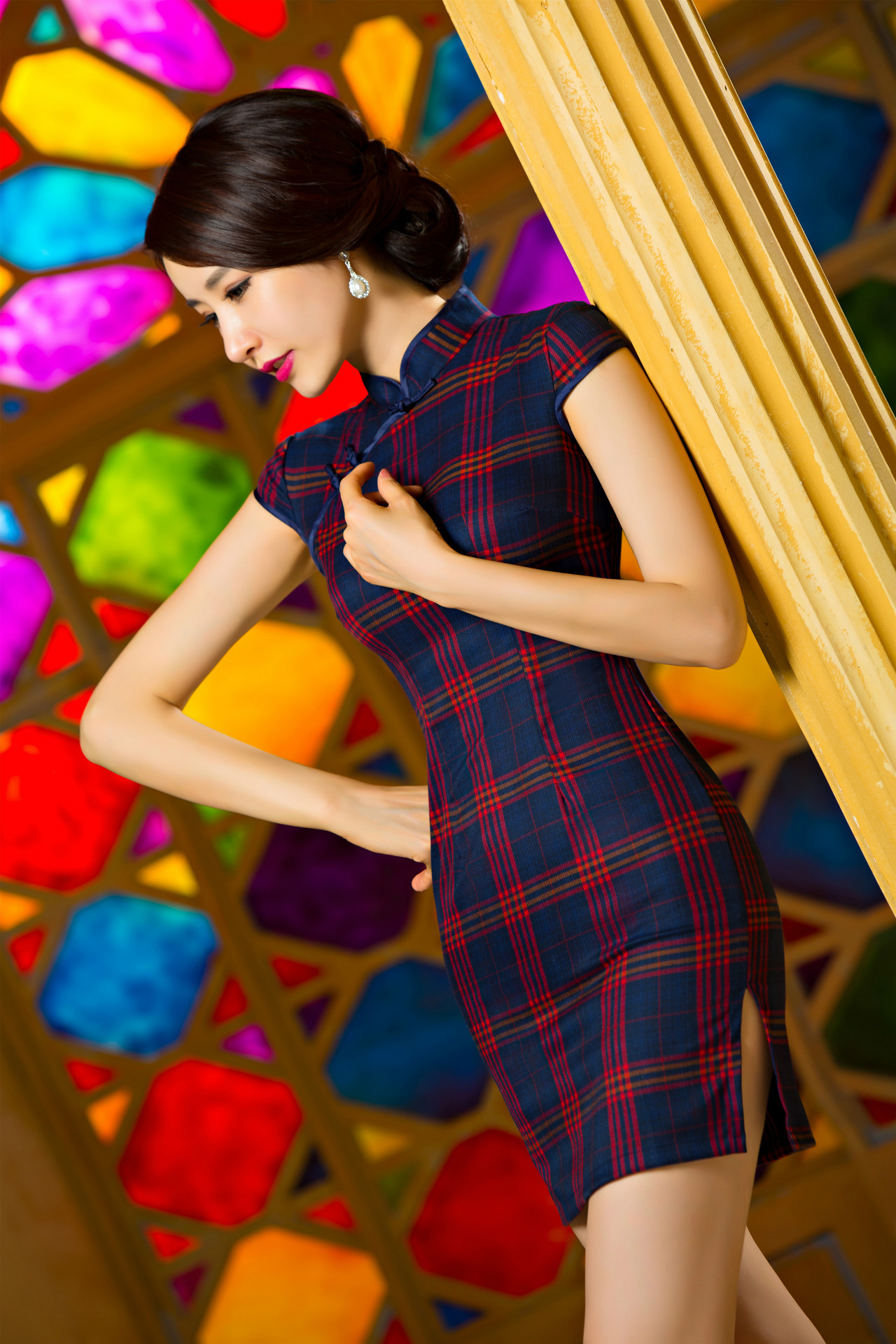 2015改良时尚夏装旗袍裙女 复古日常旗袍新款 旗袍修身短款连衣裙