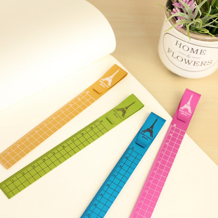 巨门文具 10cm 书签铝尺铁塔 可爱创意 卡通直尺 彩色 学生用品