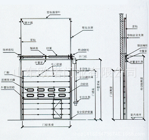 电动提升门安装示意图图片