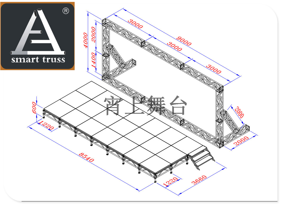 厂家直销铝合金拼装舞台 升降舞台 玻璃舞台 价格合理 质量保证