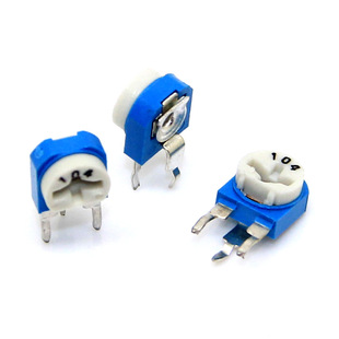 微调电位器063, 100k, rm063微调电位器104,立式蓝白可调电阻蓝白
