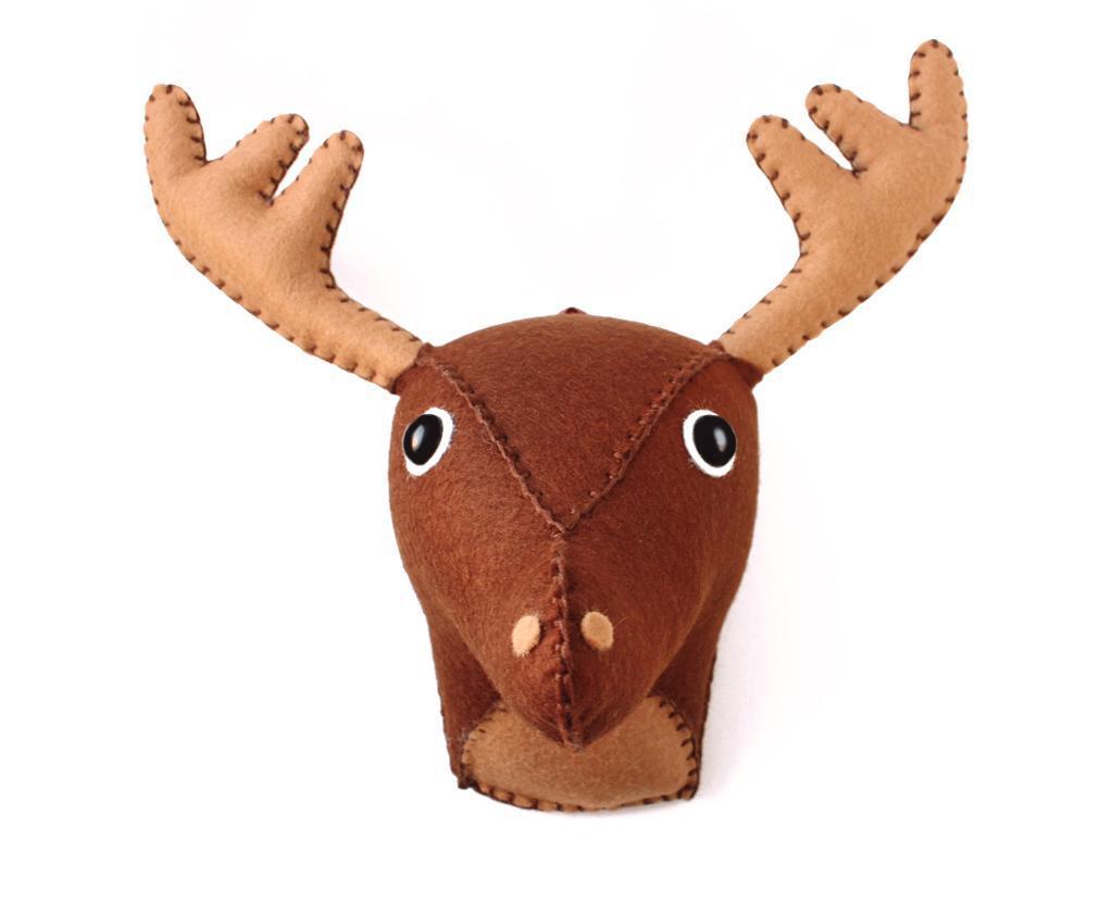 毛绒贴墙角鹿头吊饰 仿真鹿头套挂饰图片_7