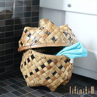 热带棕榈叶编织筐原创进口 lifiniti 高档收纳筐 收纳篮家具用品
