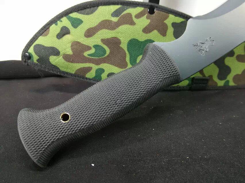 新款三眼黑面尼珀尔 龙泉刀 户外开山野营 短柄刀 一体刀 未开刃