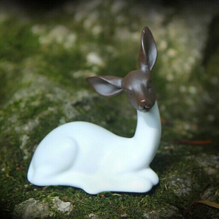 淘宝畅销 哥窑迷你可爱小鹿 宠茶道零配 陶瓷工艺品摆件茶宠精品