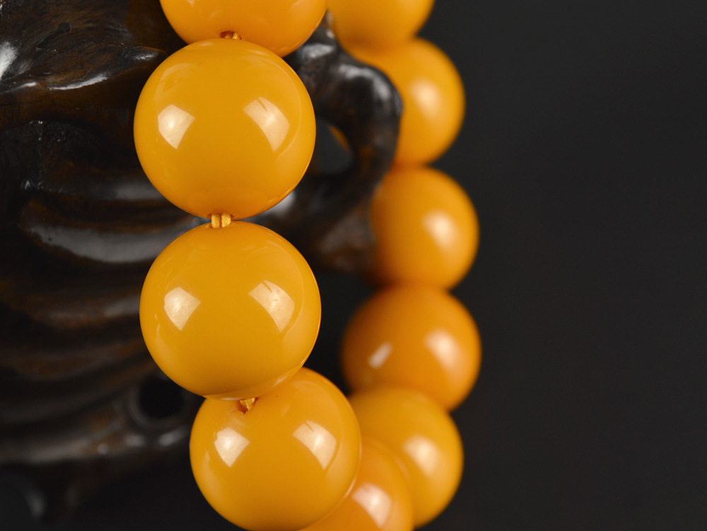 纯天然波罗的海老蜜蜡手串20mm橙色蜜蜡手链厂家直销