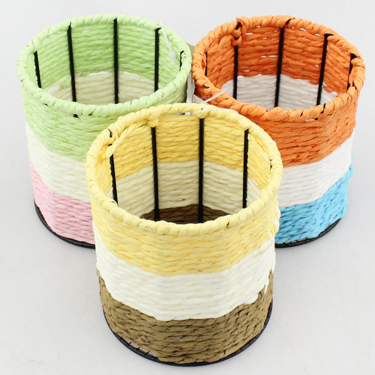 十元店精品配送 学生文具 益智类玩具 创意笔筒 绳编笔筒