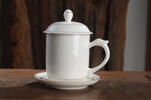 批发品茗杯景德镇创意陶瓷个性杯大号纯白元首杯个人定制广告礼盒