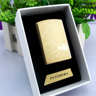 正品usb充电打火机 panther蜘蛛花纹防风打火机 广告创意打火机