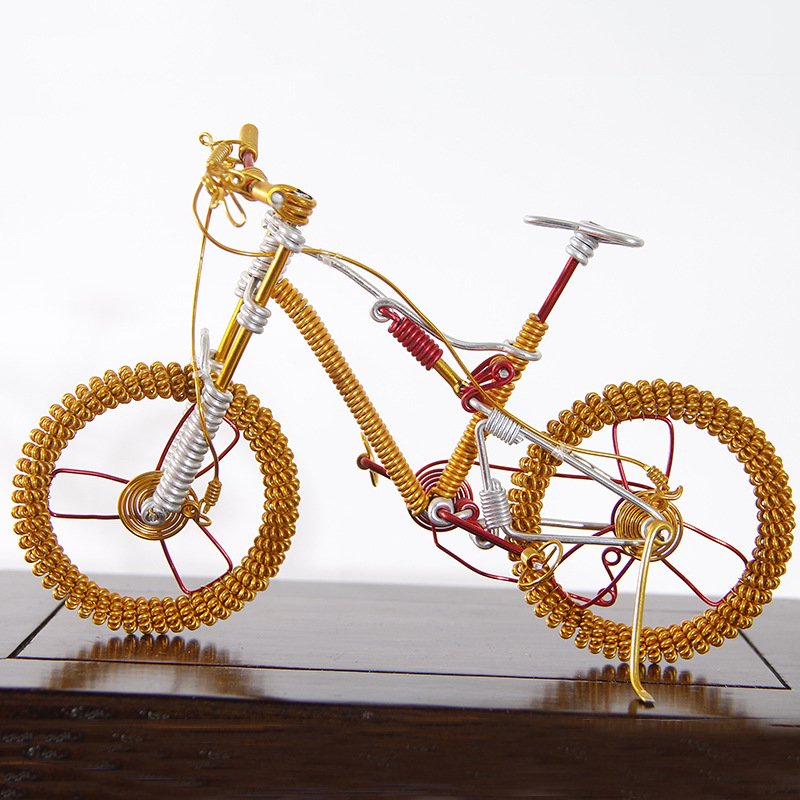 santacruz blur am纯手工编制自行车 漆包线铝线金属工艺品自行车