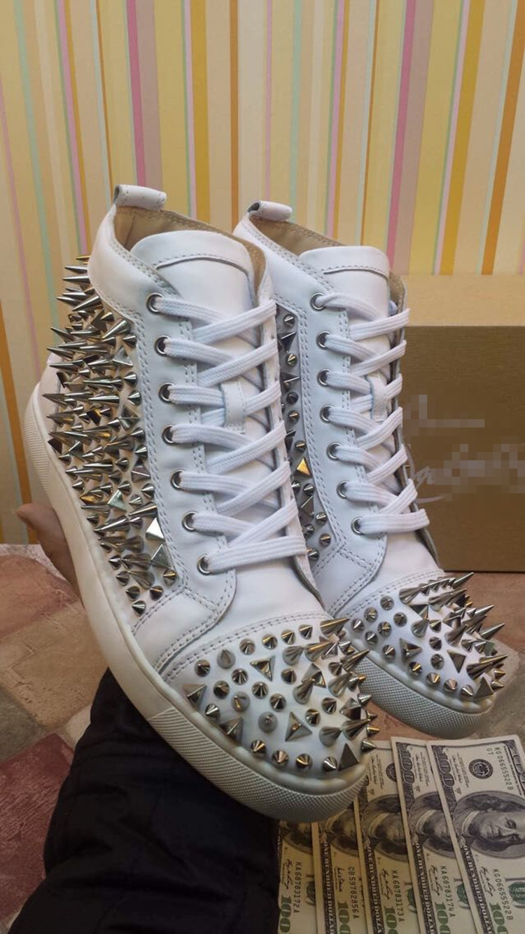 cl红底鞋定制高版情侣款柳丁高帮运动鞋版钻鞋权志龙罗志祥同款