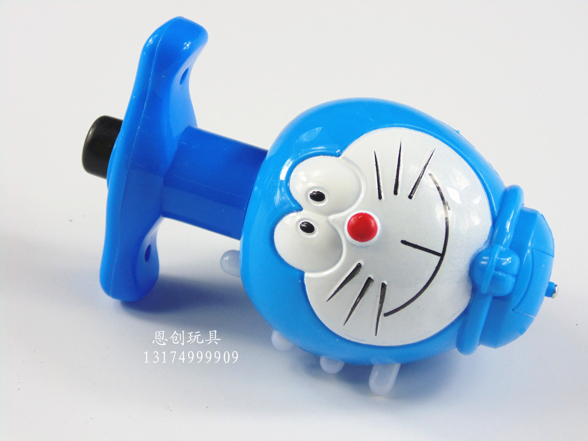 儿童传统益智类玩具 叮当猫陀螺 闪光音乐陀螺玩具 多拉a梦陀螺