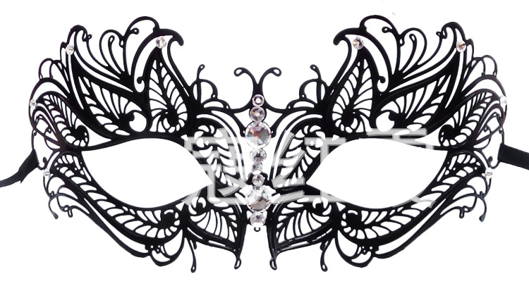 外贸金属镶钻蝴蝶面具 公主舞会时尚半脸眼罩面具 男女铁艺面具