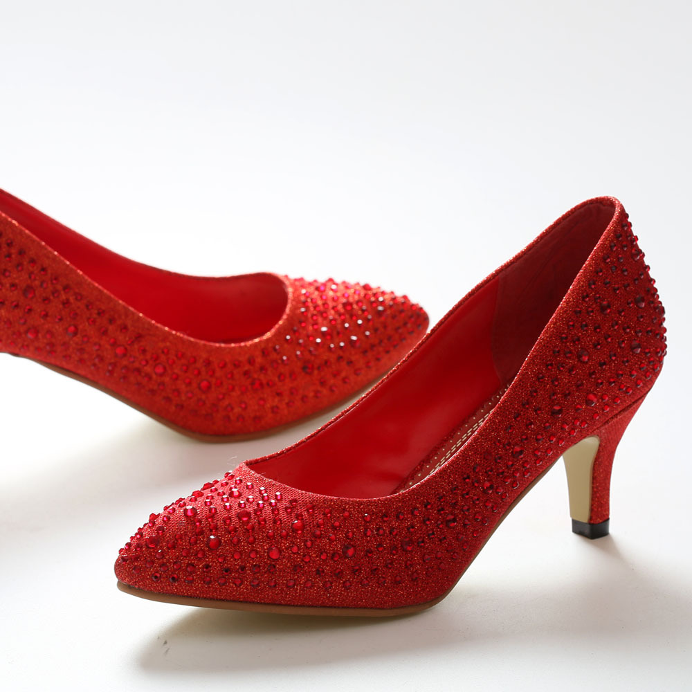 2015春夏季新款红色新娘鞋 尖头婚鞋 高跟鞋结婚红鞋子批发代理