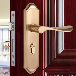 现代卧室木门锁