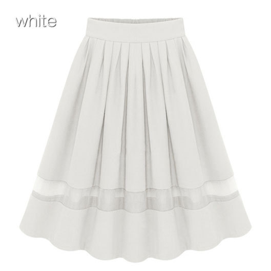 Womens Retro High Waist Pleated Sheer Ladies Chiffon Short Mini Skirts ...