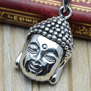 如来佛祖头像吊坠泰银925纯银项坠质感高档银吊坠项坠佛头中国风