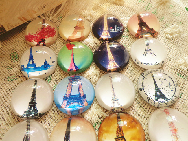 水晶质感 创意手工时光宝石冰箱贴 半球凸面宝石 铁塔便利贴