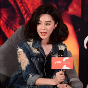 2015年新春范冰冰张馨予同款女神的新衣做旧破洞牛仔外套好质量