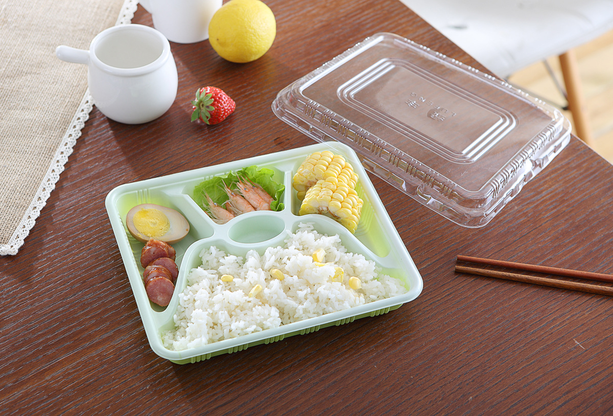 一次性餐具一次性快餐盒环保餐盒一次性四格饭盒送餐饭盒800个/箱