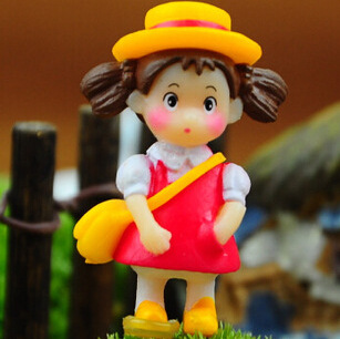 带插针 宫崎骏龙猫系列q版雨衣小梅公仔 苔藓微景观摆件 diy摆件