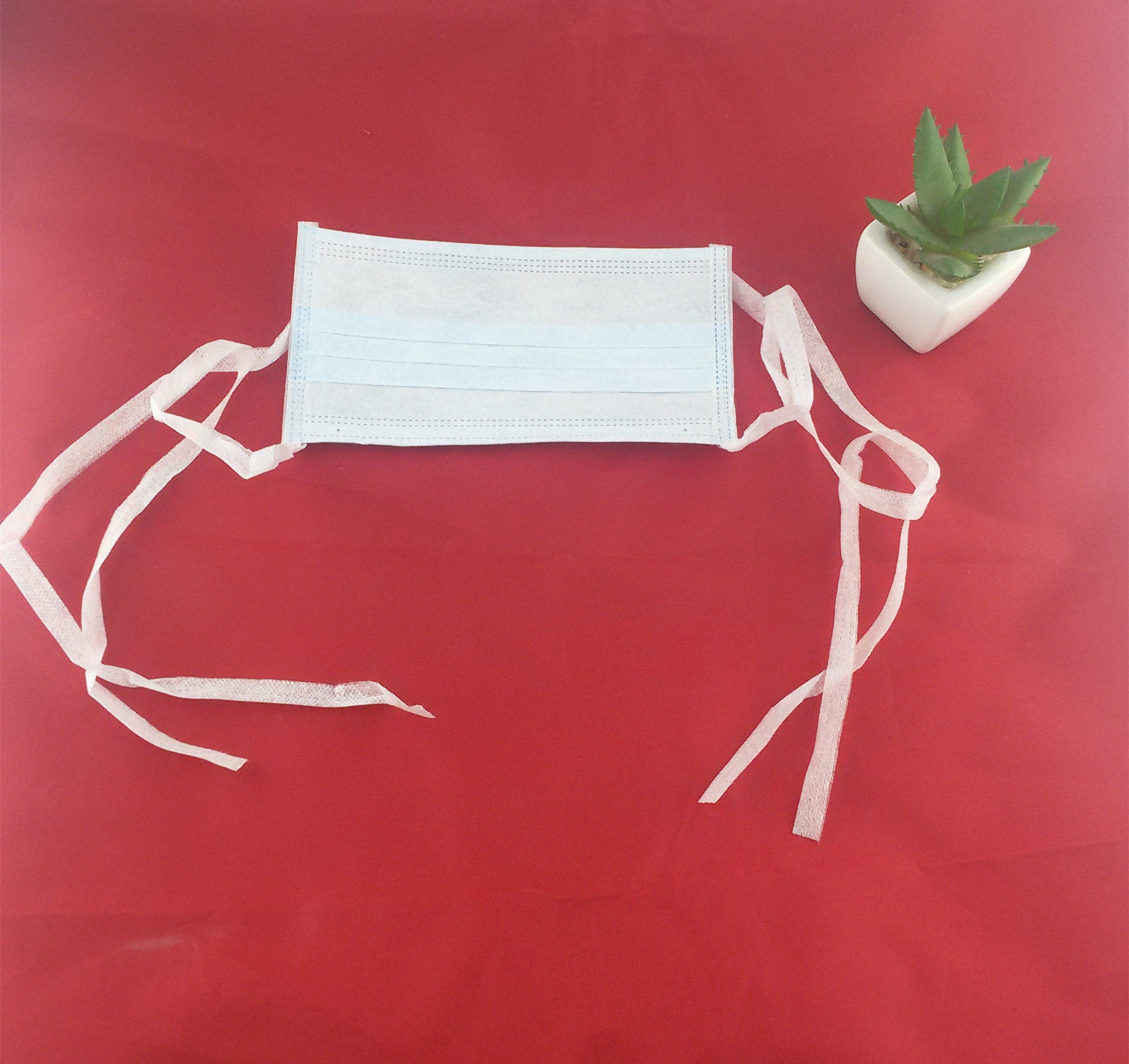 批发一次性绑带式口罩三层无纺布优质防尘防雾霾