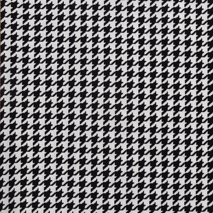 梭织锦纶印花面料 黑白小千鸟格印花裤料201091a(91717-1)-1