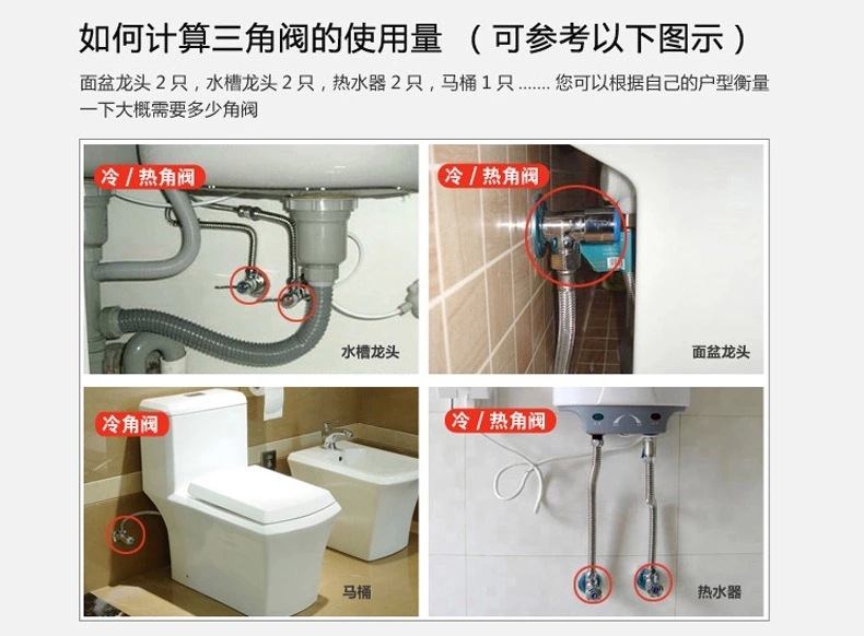 水暖五金配件批发 高档全铜入墙式三角阀厨房龙头三角阀