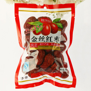 【厂家直销】圆味园袋装金丝红枣168g