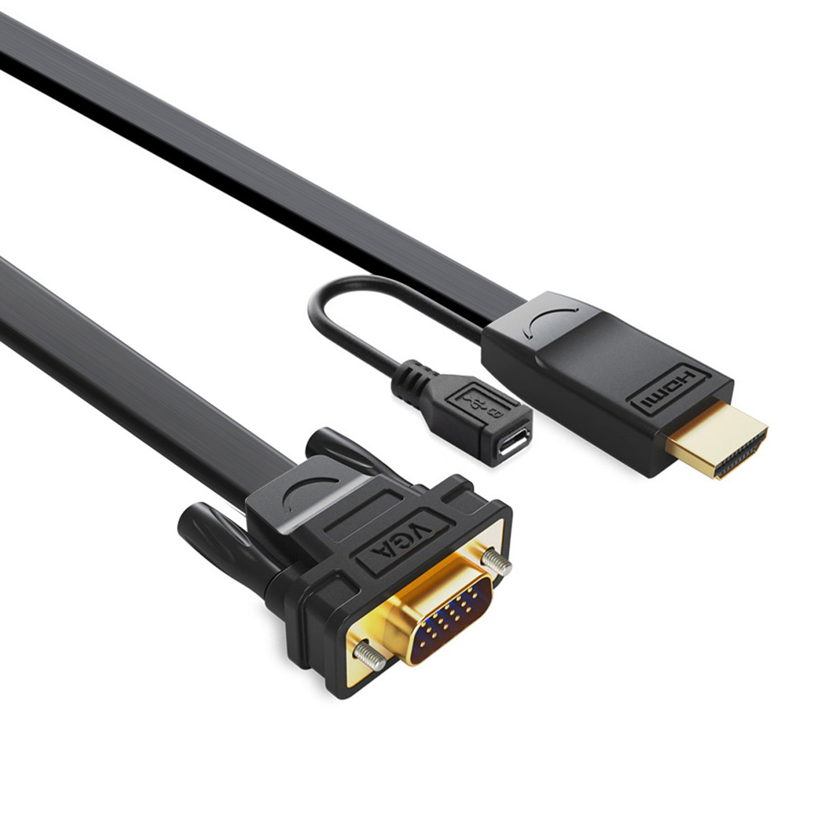 hdmi 轉 vga 扁平線 usb供電 轉接器 轉換頭 轉接線材