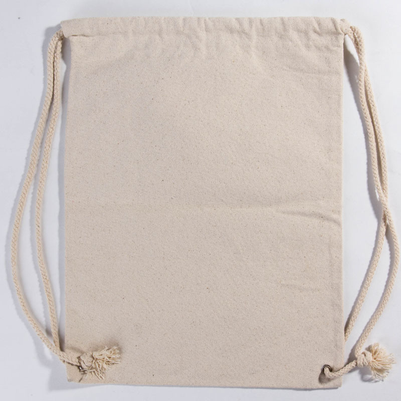 厂家直供 棉布束口袋 加厚帆布背包带 双肩带便携环保购物袋 批发