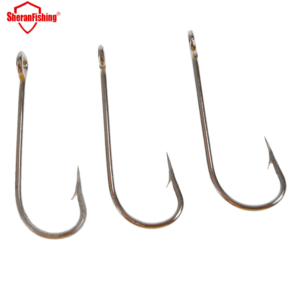 厂家直销 长柄尖峰高碳钢倒刺钩深海鱼钩 户外垂钓必备精品鱼钩