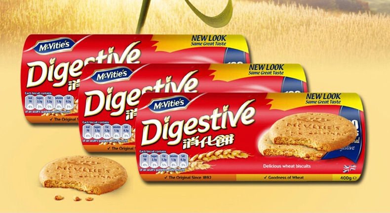 英国进口 麦维他轻怡全麦消化饼低糖低脂 400g*21包/箱 整箱批发
