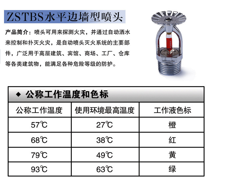 批发新款zst型玻璃球洒水喷头 多种喷洒式玻璃球消防喷头